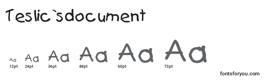 Размеры шрифта Teslic`sdocument